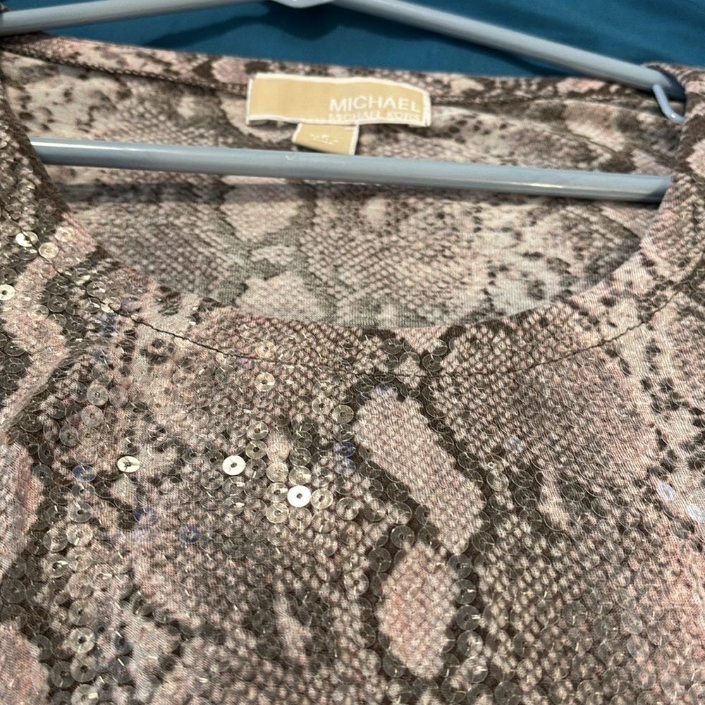 Michael Kors Python Reptile Print Sequin Top Crop… - image 8